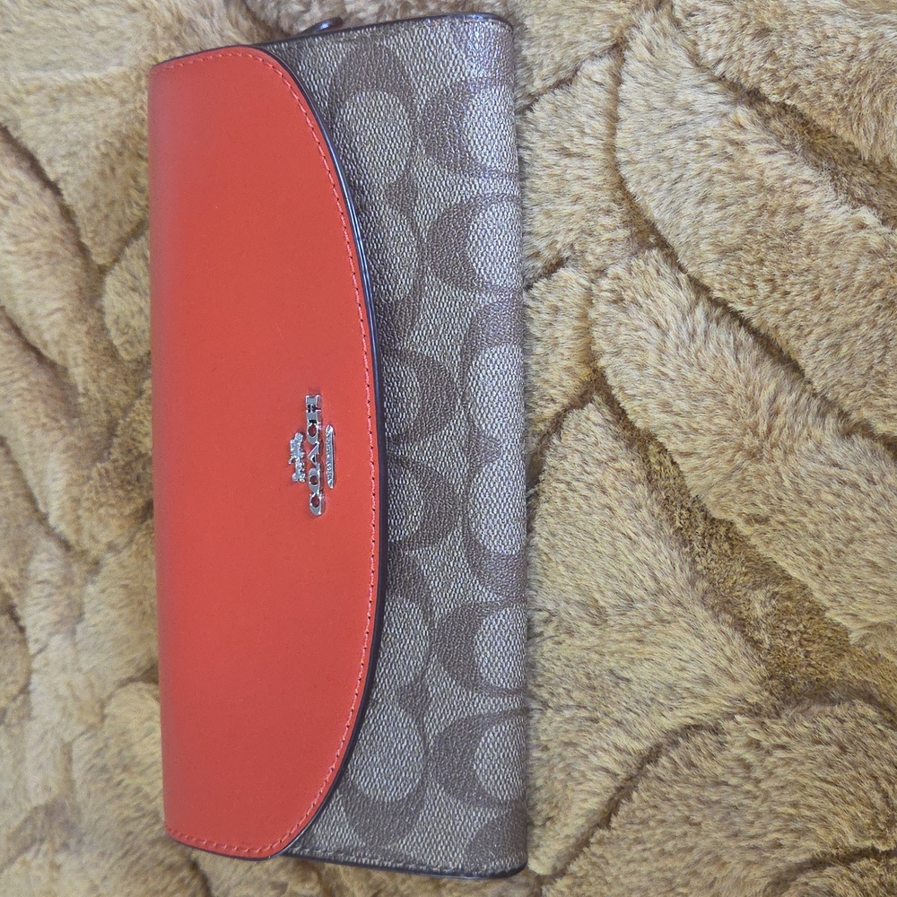 Coach Orange and Brown Women's Wallet